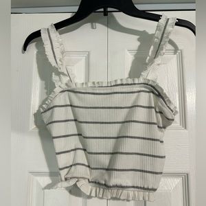 Striped cropped tank top